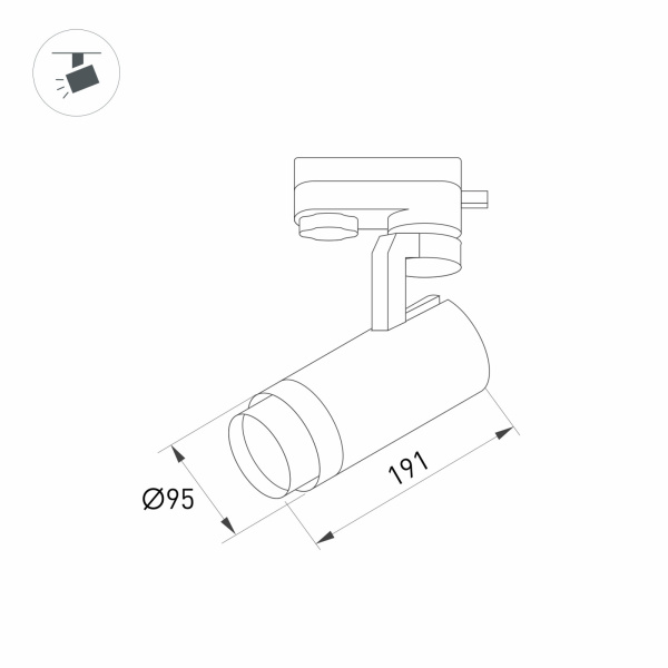 картинка Трековый светильник светодиодный LGD-GELIOS-2TR-R95-40W Day4000 (WH, 20-60 deg, 230V) (Arlight, IP20 Металл, 3 года) 031249 от магазина BTSvet