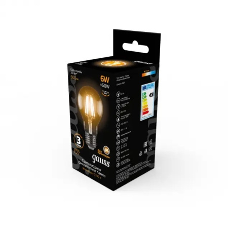 картинка Лампочка LED Filament A60 E27 6W 2700К 1/10/40 102802106 от магазина BTSvet