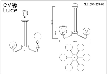 картинка Подвесная люстра Scorze SLE1097-303-06 от магазина BTSvet