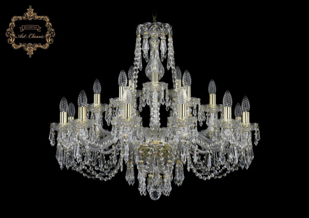 Хрустальная подвесная люстра 11.23.12+6+3.300.Gd.Dr