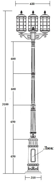 картинка Наземный фонарь BARSELONA 81210B/E7 Bl от магазина BTSvet