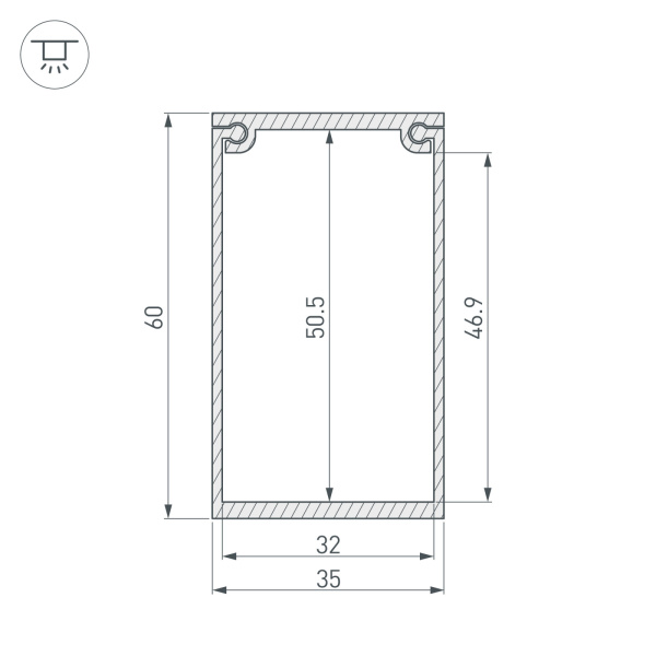 картинка Потолочный короб для блока питания SL-BOX-480 (Arlight, Алюминий) 033079 от магазина BTSvet