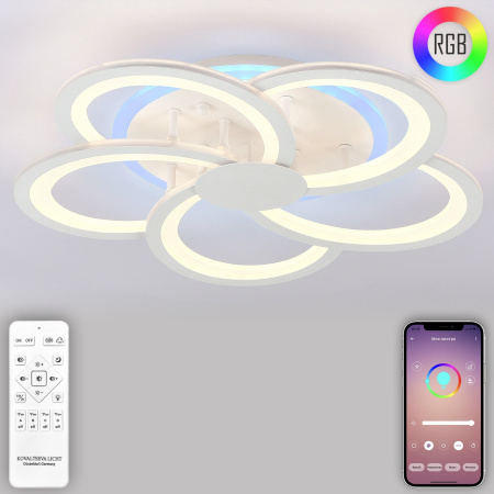 картинка Потолочная светодиодная люстрас пультом и управлением смартфоном, с RGB подсветкой 100W Holder Ii HIGH-TECH LED LAMPS 82038 от магазина BTSvet