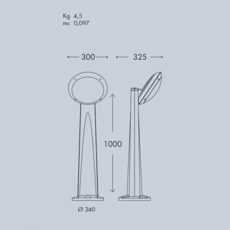 картинка Наземный светильник наклонный GABRI Remi/Lucia 1L. 1R3.613.X10.AYE27 от магазина BTSvet