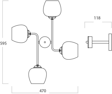 картинка Люстра потолочная на штанге Henry 1177/4P E27*60W White/Chrome от магазина BTSvet