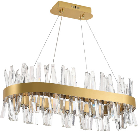 картинка Подвесная люстра хрустальная светодиодная с управлением смартфоном и пультом регулировкой цветовой температурой и яркости ночным режимом и таймером LED LAMPS 81250 от магазина BTSvet