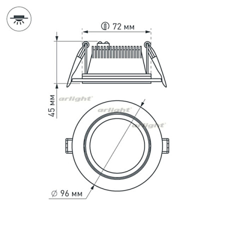 картинка Светодиодная панель встраиваемая LT-R96WH 6W Day White 120deg (Arlight, IP40 Металл, 3 года) 014928 от магазина BTSvet