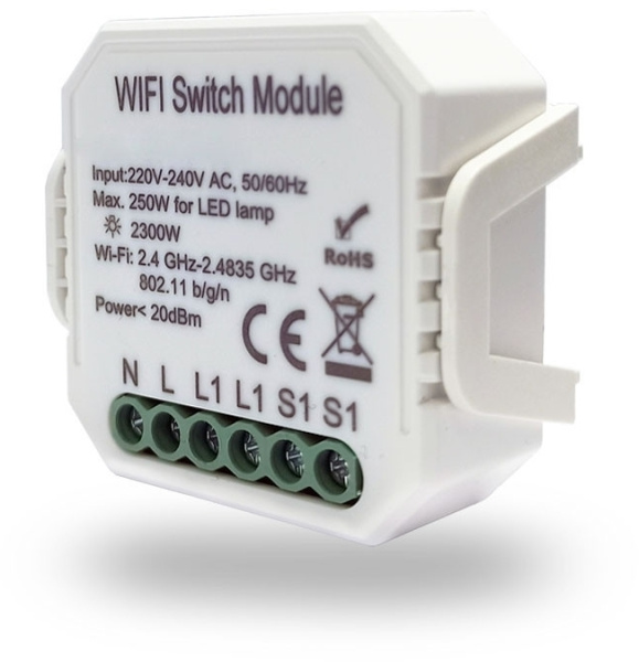 Wi-Fi реле с голосовым управлением и управлением со смартфона RL1001-SM