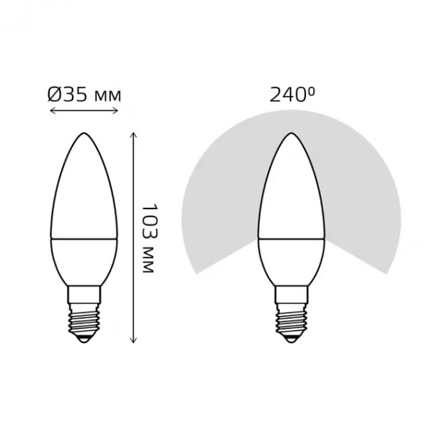 картинка Лампочка LED Candle E14 9.5W 4100К 1/10/50 103101210 от магазина BTSvet