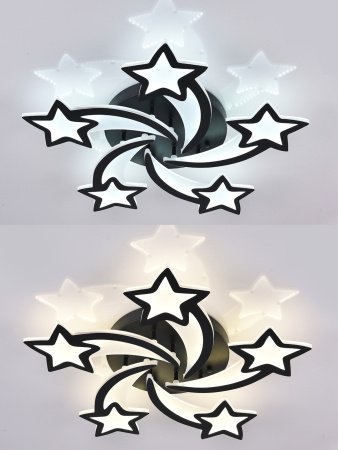 картинка Потолочная люстра светодиодная с управлением смартфоном и пультом регулировкой цветовой температурой и яркости ночным режимом и таймером INNOVATION STYLE 83018 BLACK от магазина BTSvet