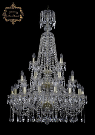 Хрустальная подвесная люстра 11.12.16+8+4.300.3d.XL-132.Gd.Sp