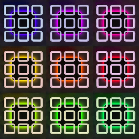 картинка Потолочная люстра светодиодная с управлением смарфоном и пультом регулировка яркости и цветовой температуры Паркер Смарт CL225A290E RGB от магазина BTSvet