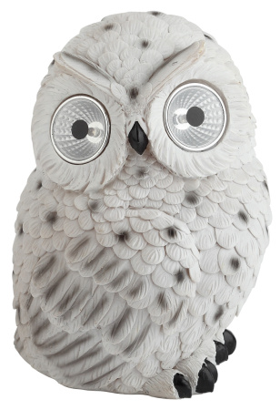 Газонная световая фигура светодиодная на солнечных батареях Полярная сова ERAFYS01-09