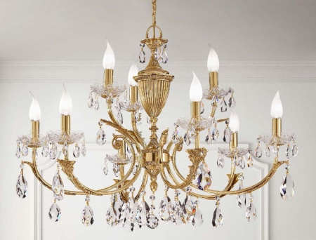 Подвесная люстра 910/6+3 с хрусталем