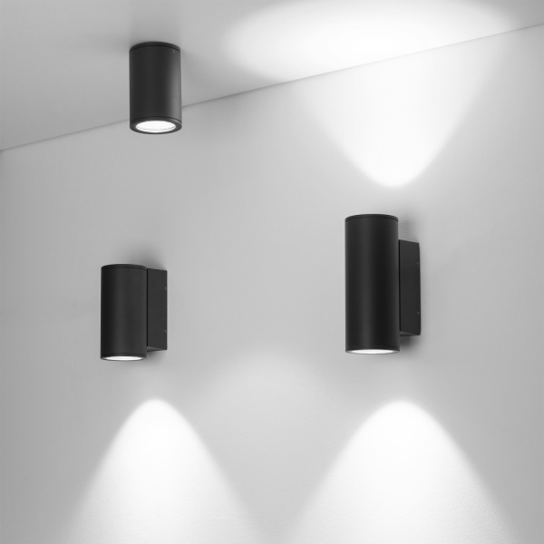 картинка Фасадный светильник светодиодный LGD-FORMA-WALL-TWIN-R90-2x12W Warm3000 (GR, 44 deg, 230V) (Arlight, IP54 Металл, 3 года) 029970 от магазина BTSvet