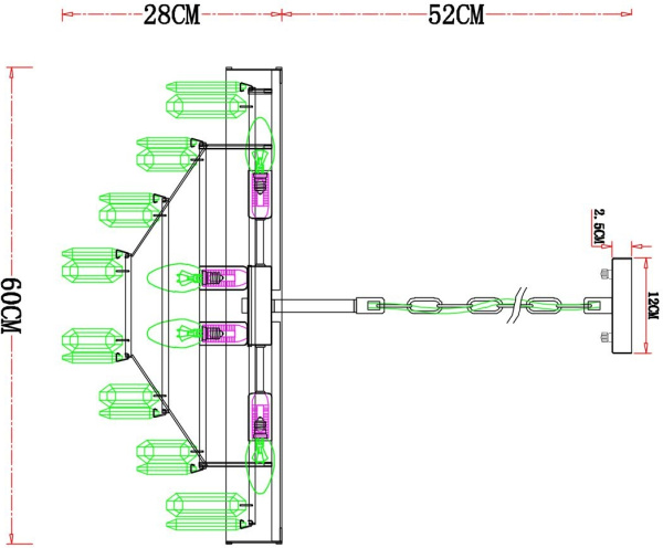 картинка Подвесная люстра хрустальная Diadem A1002LM-8CC от магазина BTSvet