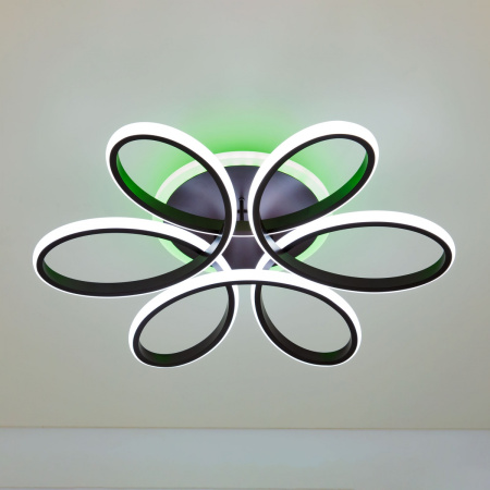 картинка Потолочная люстра светодиодная с управлением смарфоном и пультом регулировка яркости и цветовой температуры Сезар Смарт CL233A155E RGB от магазина BTSvet