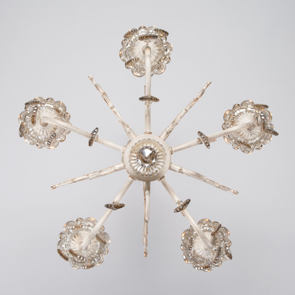 картинка Подвесная люстра 3281/5 белый с золотом/тонированный хрусталь Strotskis от магазина BTSvet