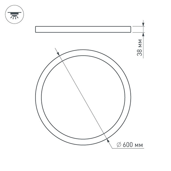 картинка Светильник SP-R600A-48W Warm White (IP40 Металл) 020524 от магазина BTSvet