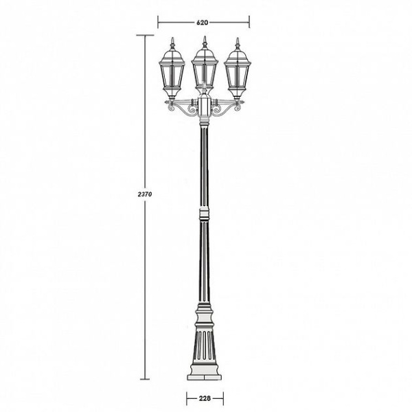 картинка Наземный фонарь 91409L B Gb от магазина BTSvet