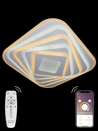 картинка Потолочный светильник светодиодный с пультом и управлением смартфоном регулировкой цветовой температуры и яркости таймер ночной режим LED LAMPS 81068 от магазина BTSvet
