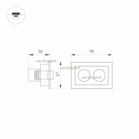 картинка Светильник встраиваемый LED MS-ORIENT-BUILT-TURN-TC-S67x90-5W Warm3000 (WH-BK, 30 deg, 230V) (Arlight, IP20 Металл, 5 лет) 031928 от магазина BTSvet
