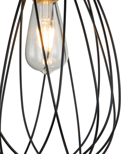 картинка Подвесной светильник Barrie 10180/1S E27*60W Black/Brass от магазина BTSvet