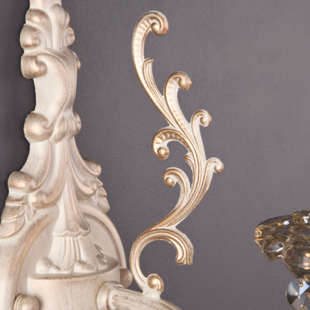 картинка Бра 3281/1 белый с золотом/тонированный хрусталь Strotskis от магазина BTSvet