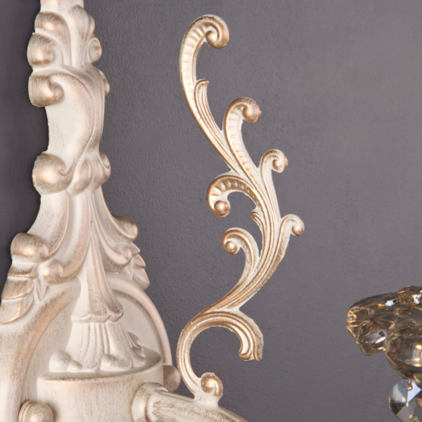 картинка Бра 3281/1 белый с золотом/тонированный хрусталь Strotskis от магазина BTSvet