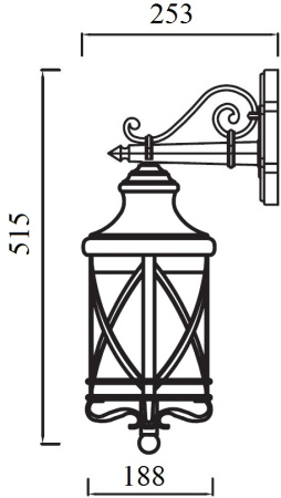 картинка Настенный фонарь уличный LUCERNA 84802/02 Bl от магазина BTSvet