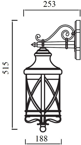 картинка Настенный фонарь уличный LUCERNA 84802/02 Bl от магазина BTSvet