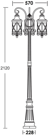 картинка Наземный фонарь LUCERNA 84809B/18 Gb от магазина BTSvet