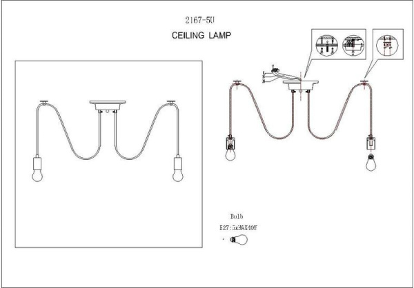 картинка Подвесной светильник Futuro 2167-5U от магазина BTSvet