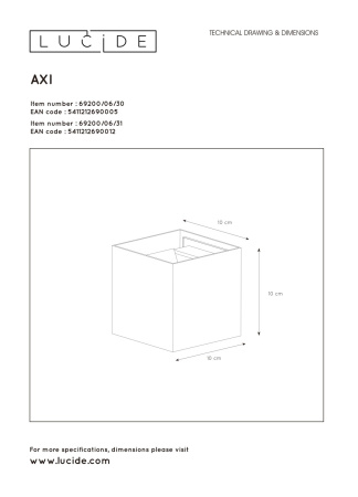картинка Настенный светильник светодиодный для ванной Axi 69200/06/30 IP54 от магазина BTSvet
