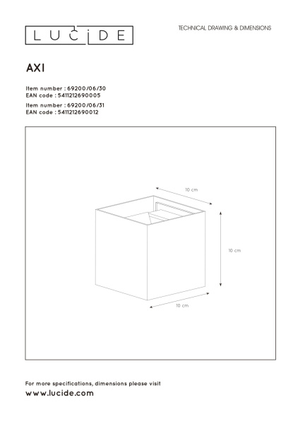 картинка Настенный светильник светодиодный для ванной Axi 69200/06/30 IP54 от магазина BTSvet