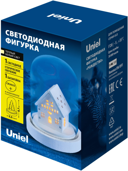 картинка Световая фигура светодиодная с выключателем ULD-F030 WARM WHITE XMAS3 от магазина BTSvet