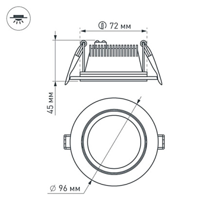 картинка Светодиодная панель встраиваемая LT-R96WH 6W Warm White 120deg (Arlight, IP40 Металл, 3 года) 015575 от магазина BTSvet