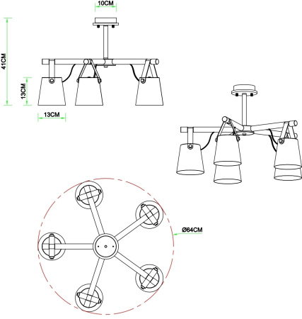 картинка Потолочная люстра на штанге Thomas A7032PL-5WH от магазина BTSvet