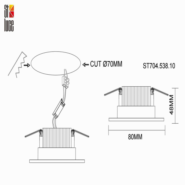 картинка Встраиваемый светильник светодиодный St704 ST704.538.10 от магазина BTSvet