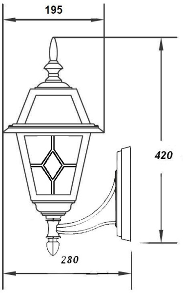 картинка Настенный фонарь уличный FARO lead GLASS 91101/04 lgG Bl от магазина BTSvet