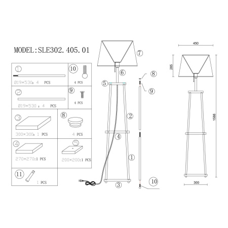 картинка Торшер Menola SLE302.405.01 от магазина BTSvet