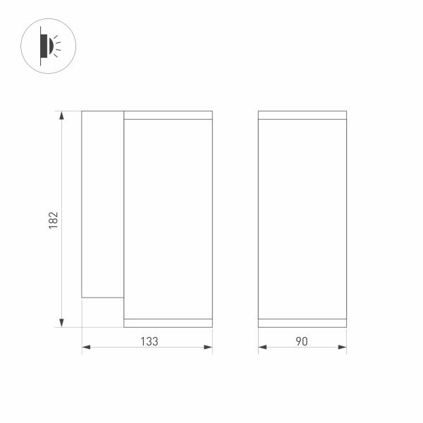 картинка Фасадный светильник светодиодный LGD-FORMA-WALL-R90-12W Day4000 (GR, 44 deg, 230V) (Arlight, IP54 Металл, 3 года) 032575 от магазина BTSvet