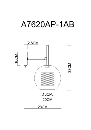 картинка Бра с выключателем Manchester A7620AP-1AB от магазина BTSvet