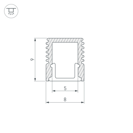 картинка Профиль SL-MINI-8-2000 ANOD (Arlight, Алюминий) 019322 от магазина BTSvet