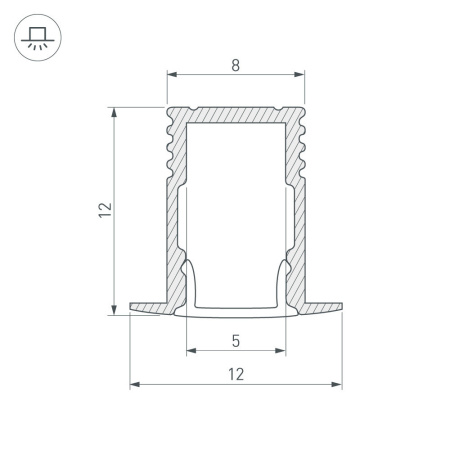 картинка Профиль SL-MINI-8-H12-F12-2000 ANOD (Arlight, Алюминий) 023715 от магазина BTSvet