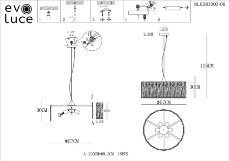картинка Люстра подвесная Rida SLE283203-06 от магазина BTSvet