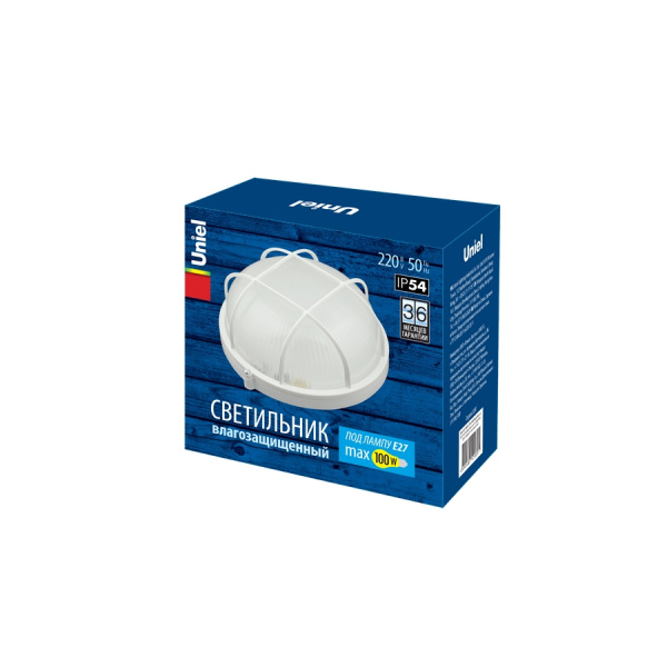 картинка Настенно-потолочный светильник UWL-R02 100W/E27 IP54 WHITE Kруг/Решетка от магазина BTSvet