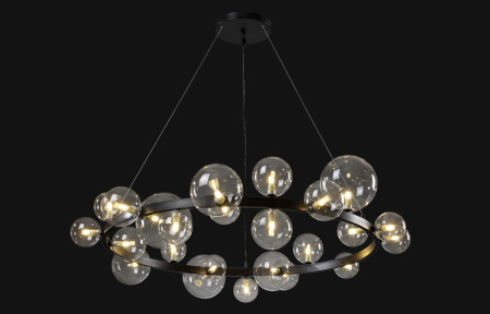 картинка Подвесная люстра светодиодная AGATA SP24 V2 BLACK/TRANSPARENTE от магазина BTSvet