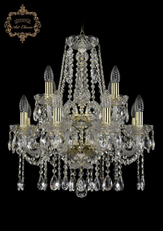 Хрустальная подвесная люстра 11.12.8+4.165.2d.Gd.Sp