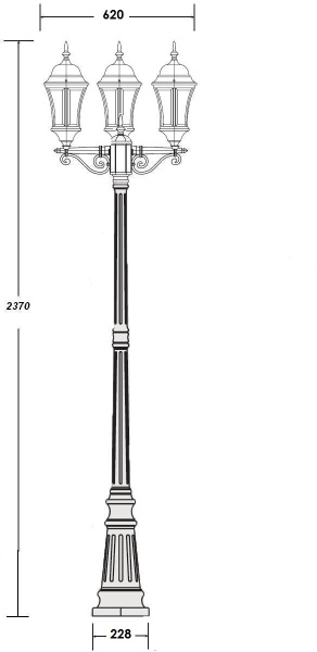 картинка Наземный фонарь ASTORIA 1 L 91309LB Bl от магазина BTSvet